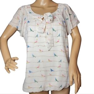 Sara Michelle bird blouse. Size large